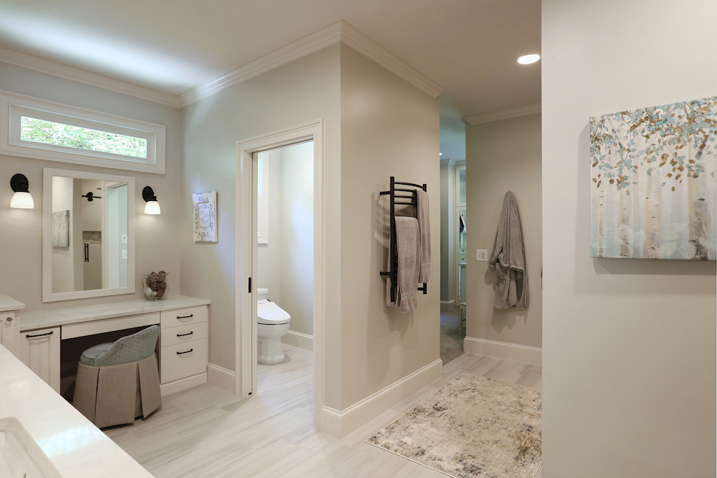 2020 NARI Residential CotY bathroom vanity, water closet, heated towel bar