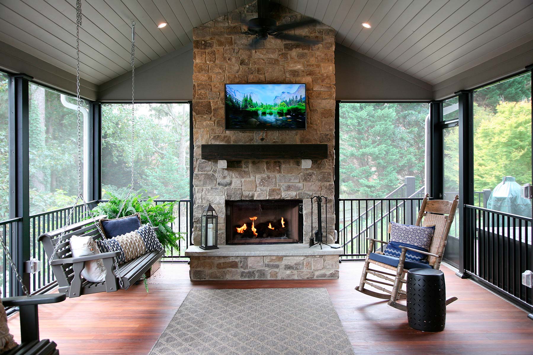 Custom Screened Porch with Fireplace Remodel | Roswell, GA
