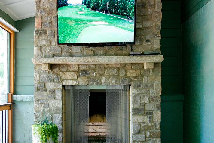 Outdoor Fireplace with TV