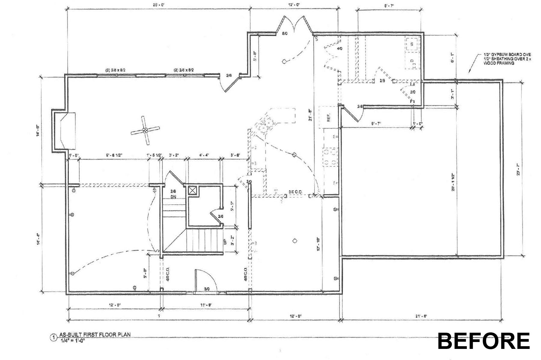 Kitchen redesign floorplan before