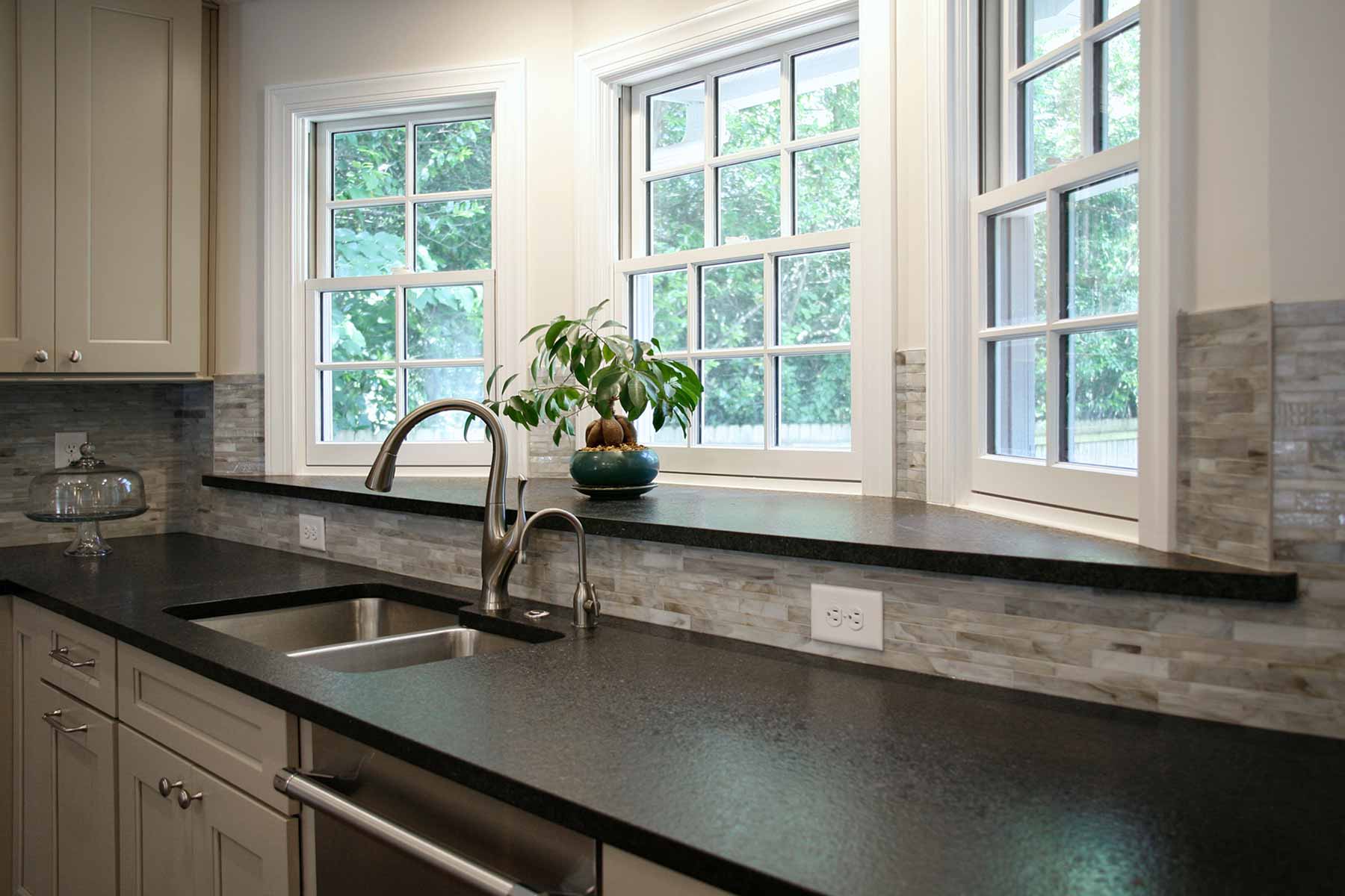 Sink and bow window after remodeling